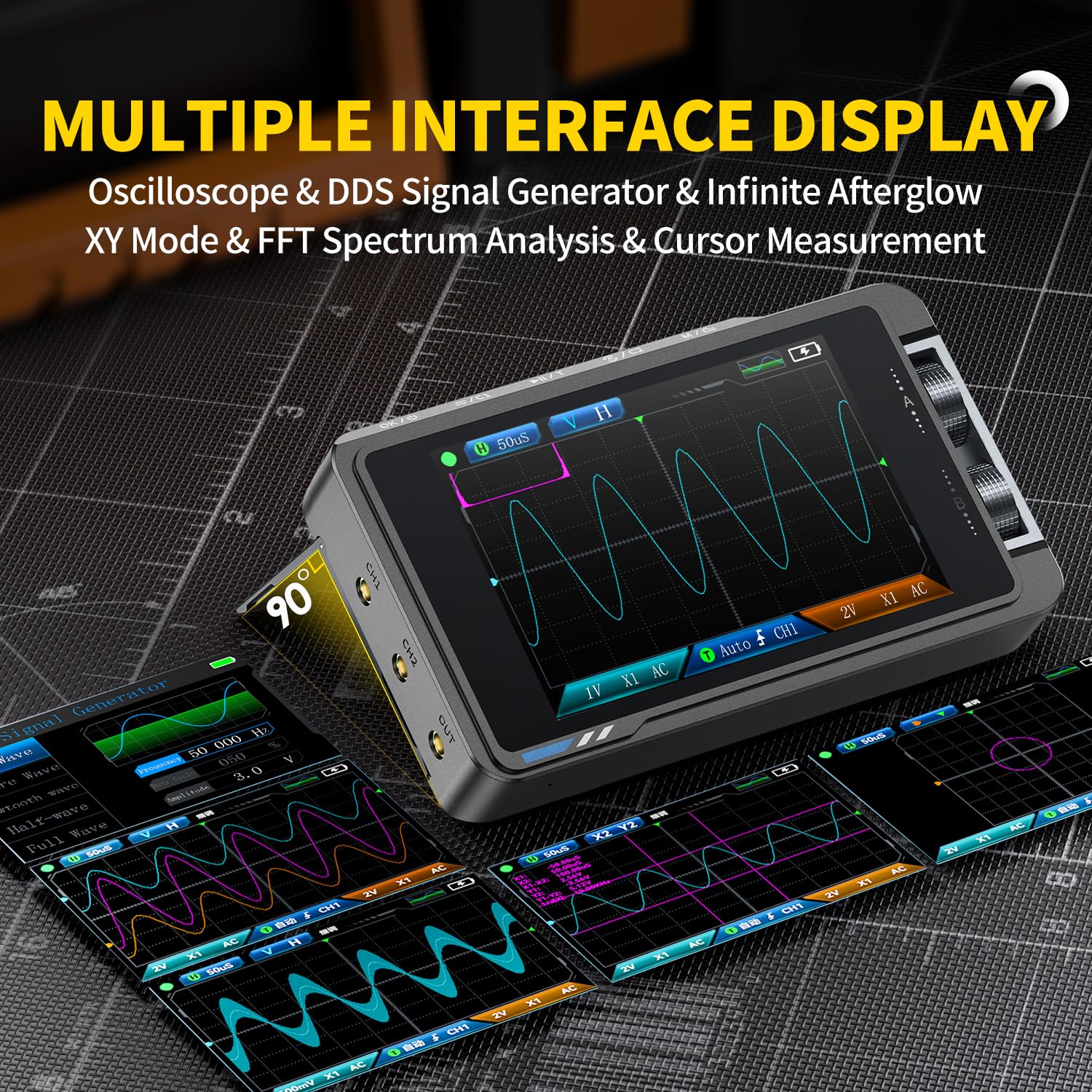 FNIRSI DS215H Digital Oscillos - đánh giá và giá Fnirsi Digital Oscilloscope Handheld