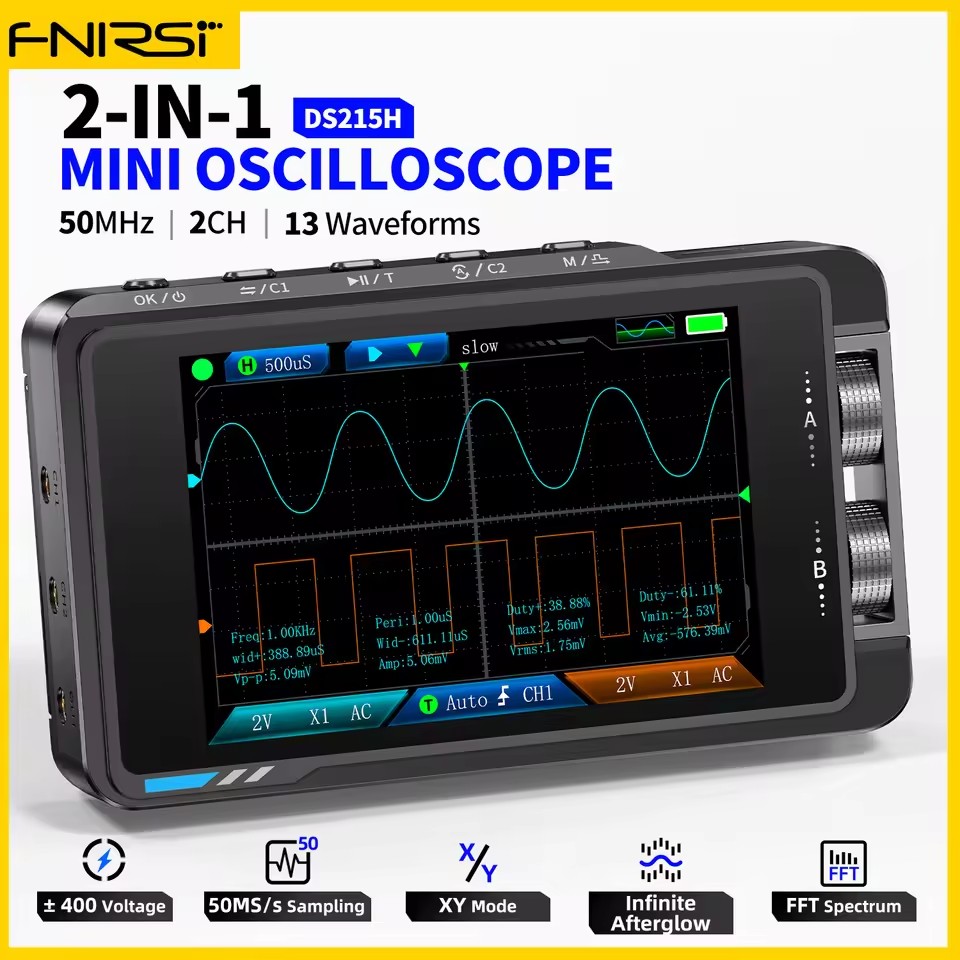FNIRSI DS215H Handheld Small H - đánh giá và giá Fnirsi Digital Oscilloscope Handheld
