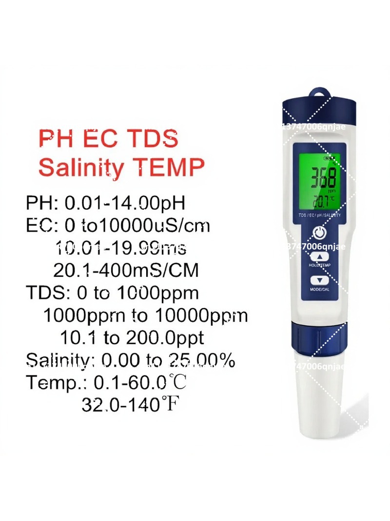 5-in-1 Digital Water Quality T - đánh giá và giá Ph Meter Digital Water Tester